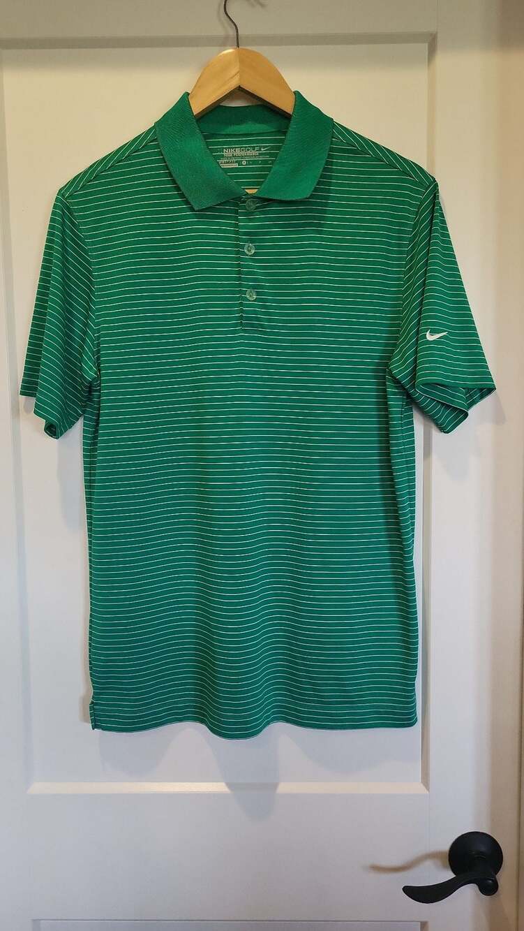 Nike Golf Tour Performance Dri-FIT Green Stripe Polo Shirt, S
